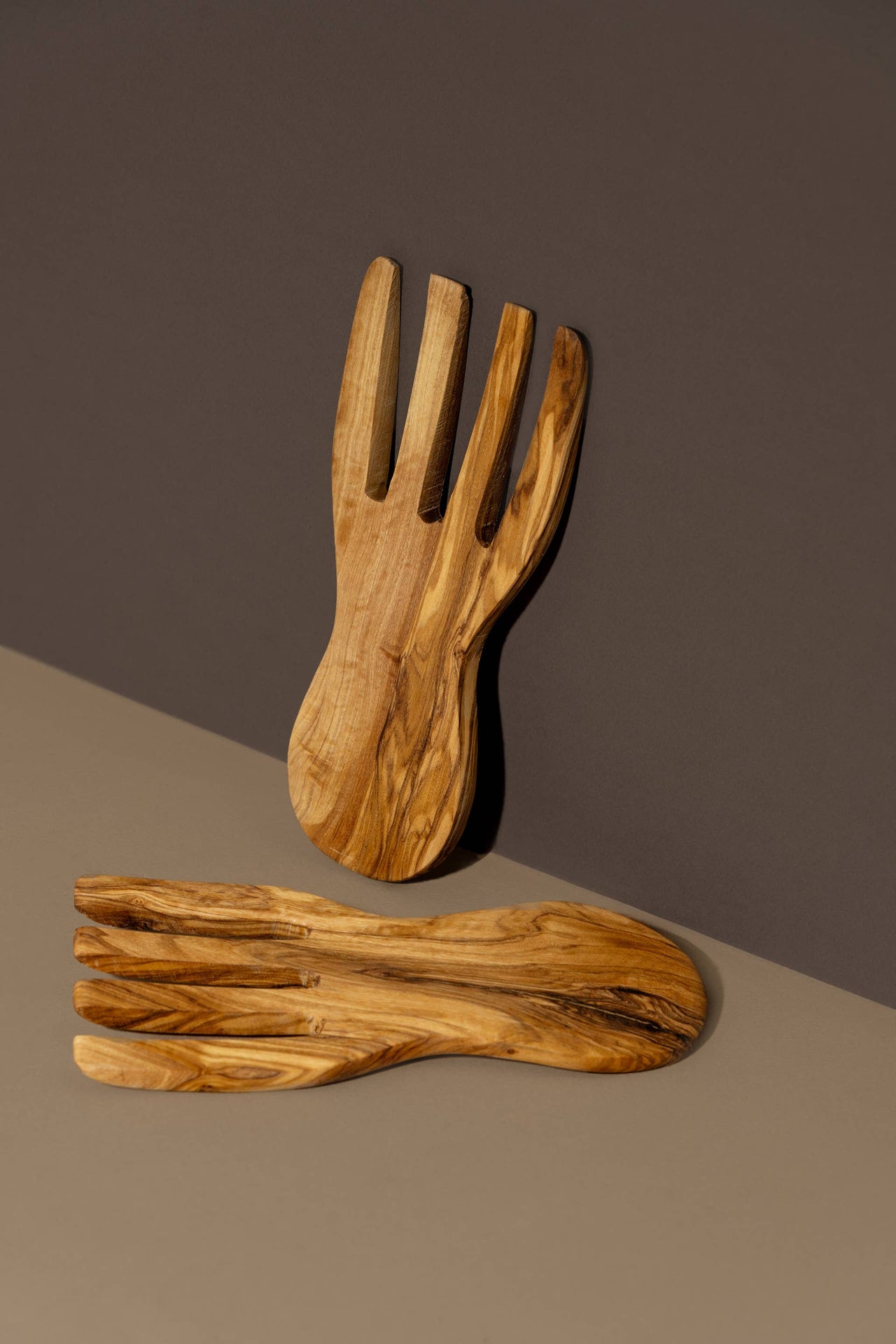 NATURAL HANDCRAFTED OLIVE WOODEN SALAD FORKS
