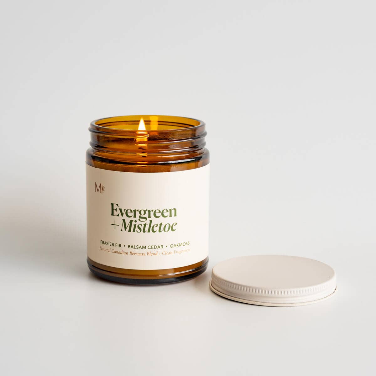 EVERGREEN + MISTLETOE CANADIAN BEESWAX CANDLE