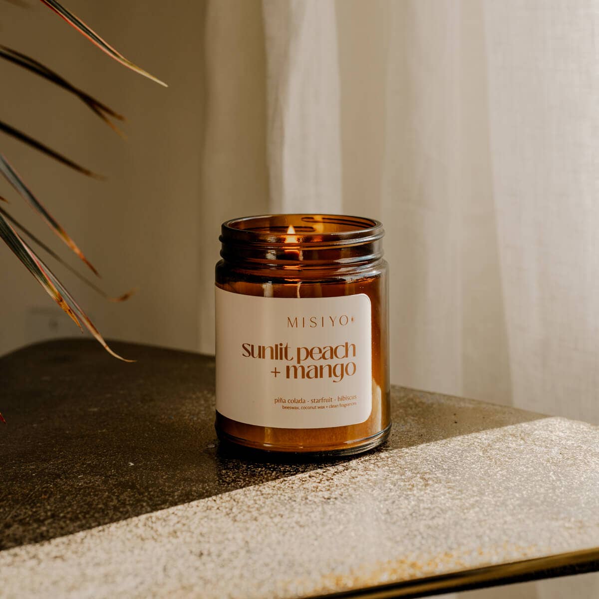 SUNLIT PEACH + MANGO BEESWAX CANDLE