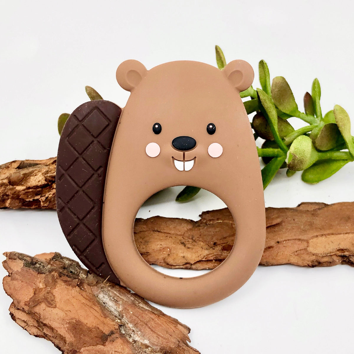 BROWN BEAVER TEETHER