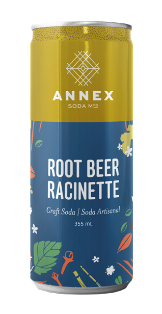 Can of Annex Root Beer Racinette on a white background
