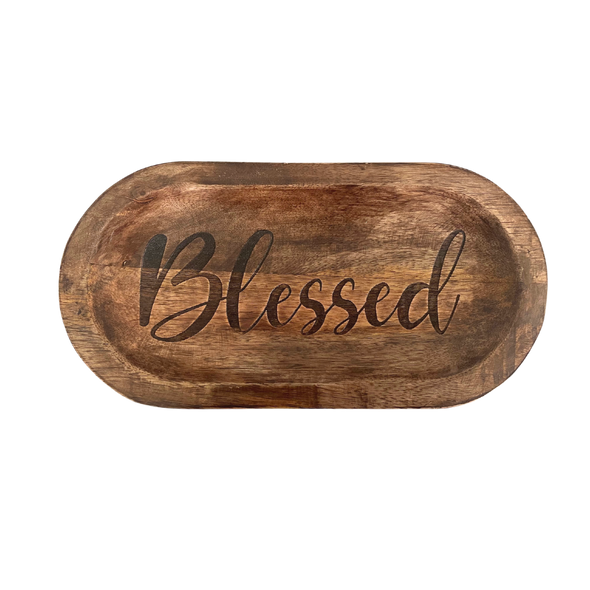 BLESSED WOODEN SERVING PLATTER