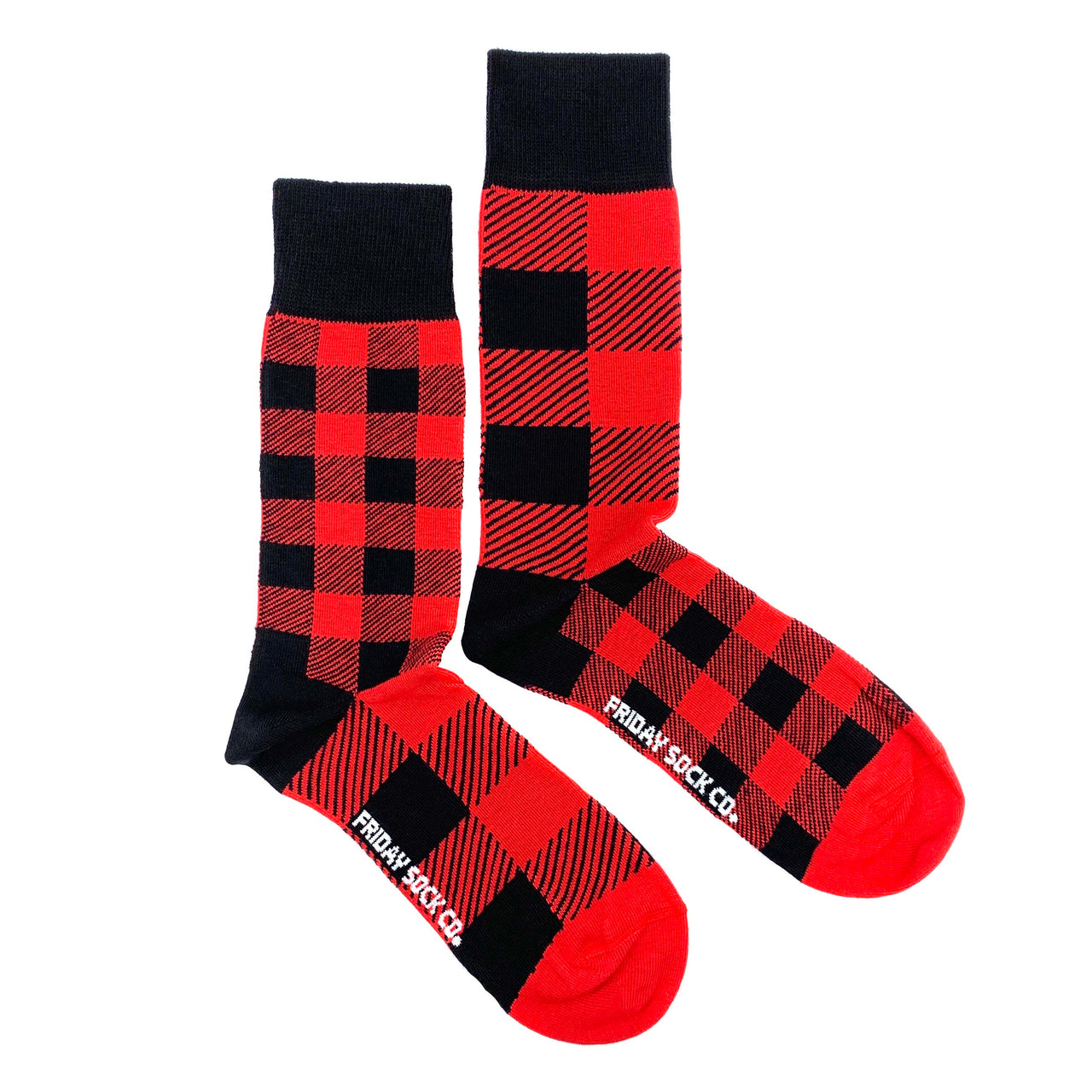 MEN'S RED PLAID SOCKS