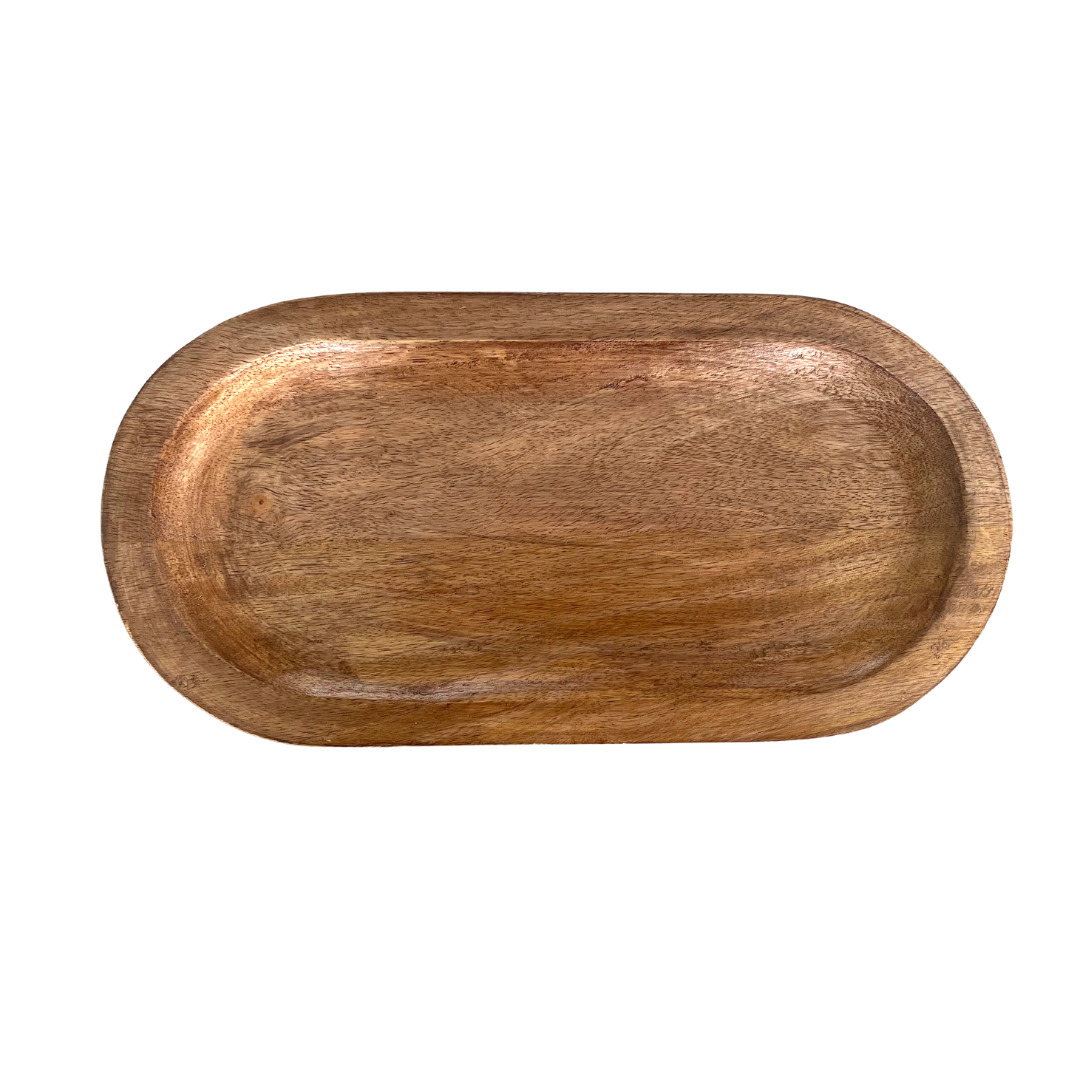 SOLID WOODEN SERVING PLATTER
